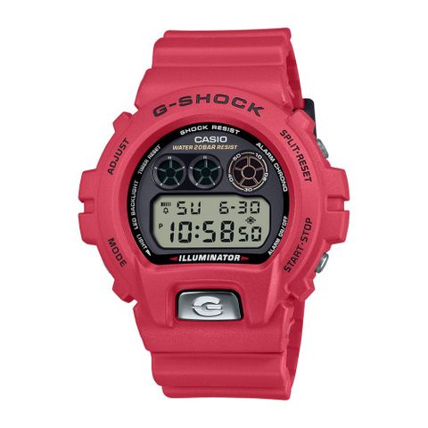 【CASIO 卡西歐】G-SHOCK 致敬經典 6900系列 30周年紀念 獨特三眼 自信紅 DW-6900TR-4_50mm