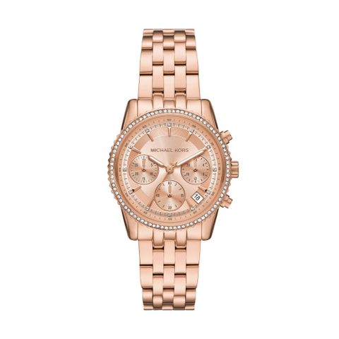 Michael Kors RITZ系列簡約時尚玫瑰金三眼女錶 手錶(MK7531)