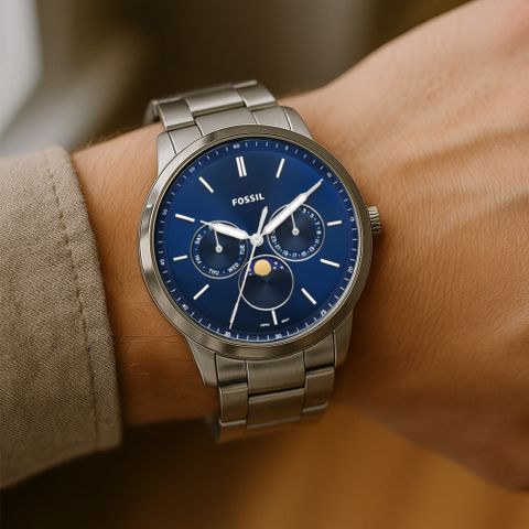【FOSSIL】Neutra Minimalist 中性極簡主義系列 FS5907 真三眼 鋼帶 石英錶