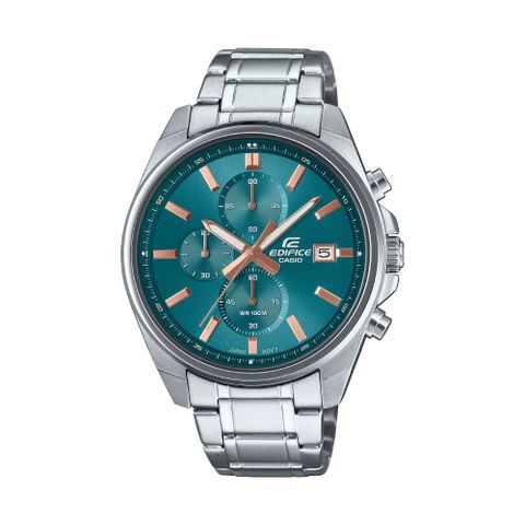 【CASIO 卡西歐】EDIFICE 現代運動風格  三眼計時錶款 深綠_EFV-610DE-2A_43.8mm