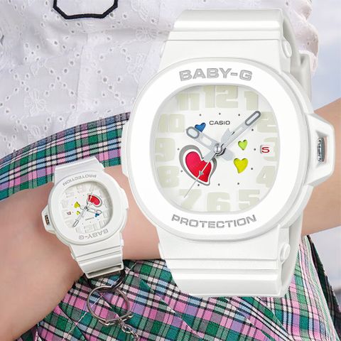 CASIO 卡西歐 BABY-G 俏皮愛心 繽紛轉盤指針女錶 手錶(BGA-10-7A)