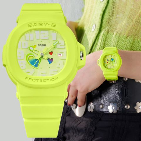 CASIO 卡西歐 BABY-G 俏皮變色愛心 指針 手錶 女錶(BGA-10-3A)