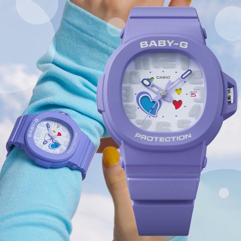 CASIO 卡西歐 BABY-G 俏皮變色愛心 指針 手錶 女錶(BGA-10-6A)