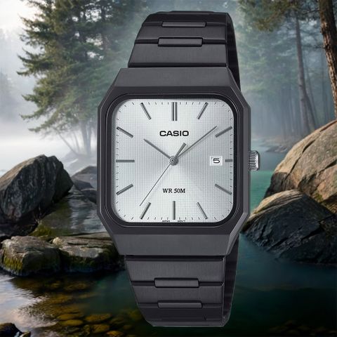 CASIO 卡西歐 方形日期指針手錶 不鏽鋼帶 考試錶 學生錶 MTP-B185B-7AV