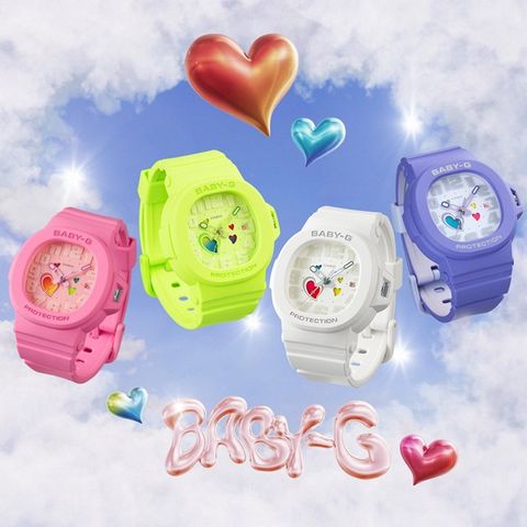 CASIO_卡西歐BGA-10-4ADR BABY-G 俏皮愛心繽紛變色電子錶