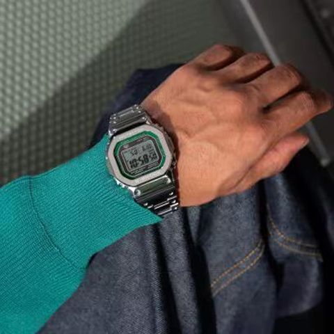CASIO_卡西歐GMW-B5000D-3 G-SHOCK 綠色面盤太陽能電波藍芽時尚腕錶