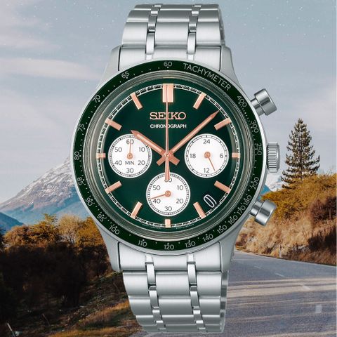 SEIKO 精工 CS系列 時尚三眼 計時腕錶 (SSB481P1/8T63-03P0G)