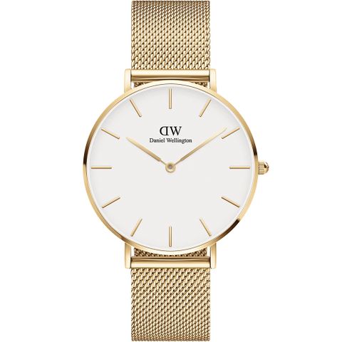Daniel Wellington DW Petite Evergold 經典極簡美學米蘭帶女錶-32mm/金框 DW00100348