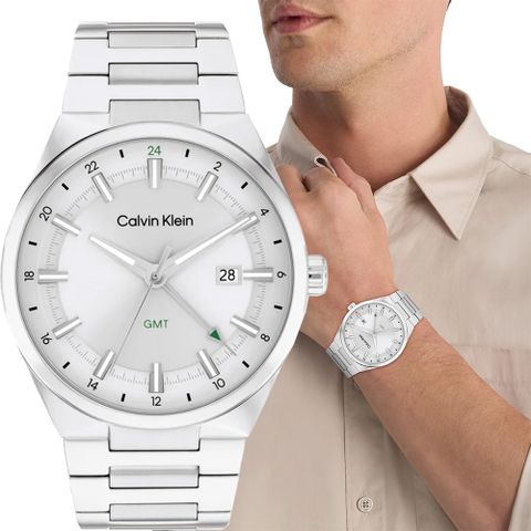 Calvin Klein CK Distinguish GMT日期手錶-44mm(25200489)