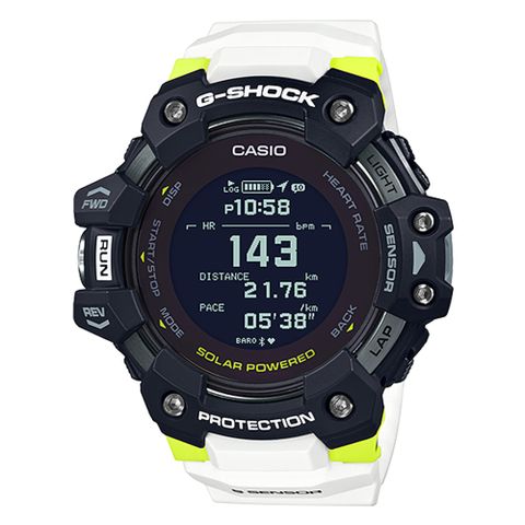 【CASIO】G-SHOCK 運動旗艦全能心率偵測藍芽智慧運動電子錶-黑X白(GBD-H1000-1A7)