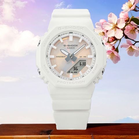 CASIO 卡西歐 G-SHOCK 八角偏光繽紛雙顯手錶 女錶 GMA-P2100PC-7A