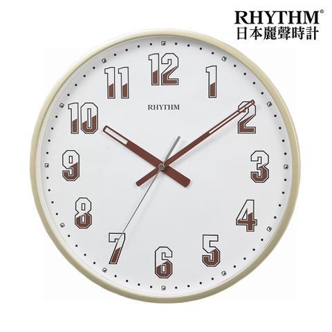RHYTHM CLOCK 日本麗聲鐘 工業風家居雙色數字鐘面客廳裝飾用超靜音掛鐘