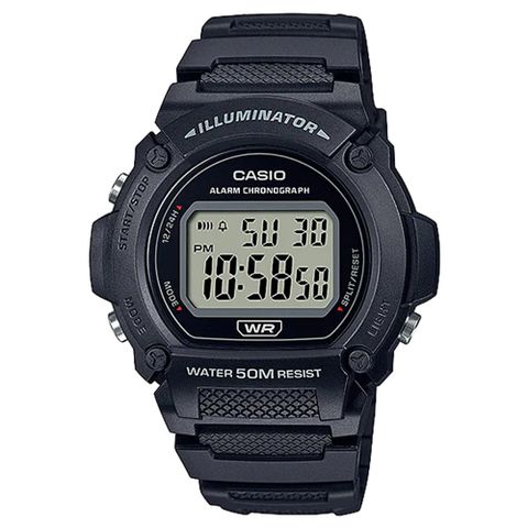 CASIO 卡西歐 潮流復古圓形數位腕錶/黑(W-219H-1AVDF)