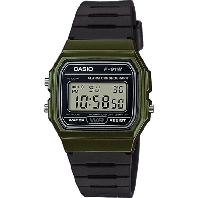 CASIO 卡西歐 經典復古方形時尚數位錶(F-91WM-3ADF)