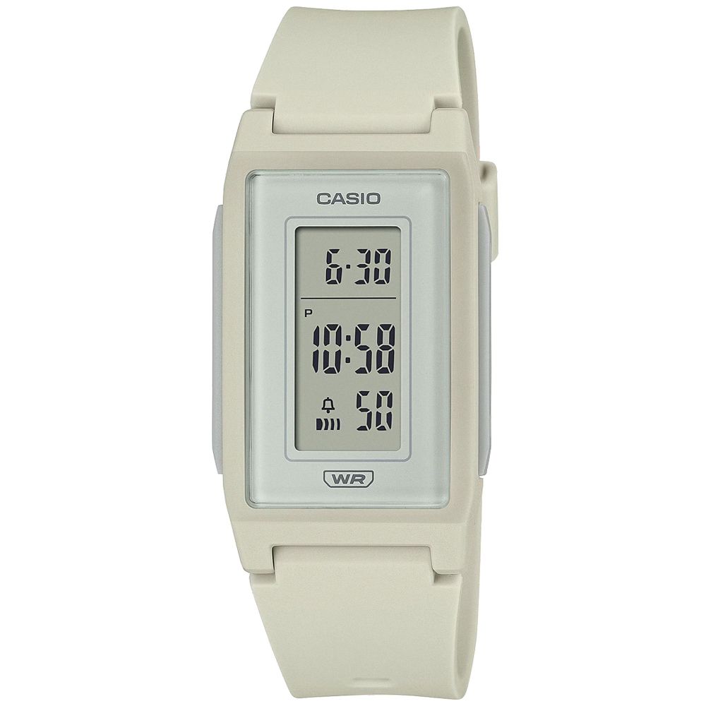 CASIO 卡西歐 方形簡約柔和電子樹脂腕錶/白(LF-10WH-8)