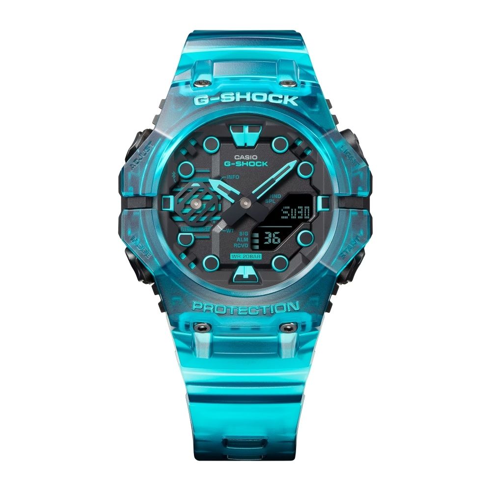 CASIO 卡西歐   G-SHOCK 藍牙連線 時尚錶圈雙顯腕錶46mm /GA-B001G-2A