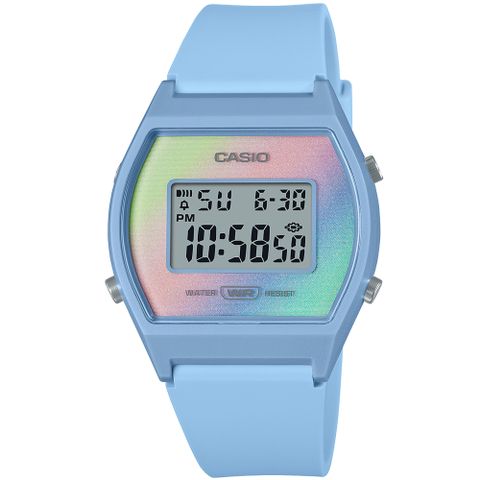 CASIO 卡西歐 柔和時尚數位電子樹脂腕錶/藍(LW-205H-2A)