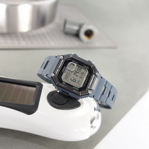 CASIO 卡西歐 / WS-B1000-2AV /  藍牙計步 電子數位 防水100米 橡膠手錶 藍色 36mm