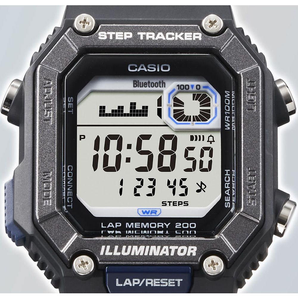 CASIO 卡西歐 運動風尚藍牙連線數位電子腕錶/黑(WS-B1000-1A)