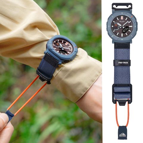 CASIO 卡西歐 PROTREK 戶外登山錶 彈力繩錶帶 太陽能藍芽手錶 旋轉錶圈 PRJ-B001B-2