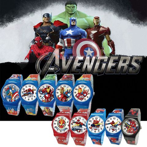 Marvel 復仇者聯盟 酷勁威風英雄角色兒童膠錶