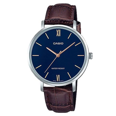 CASIO 卡西歐 復古簡約皮革女錶 LTP-VT01L-2B