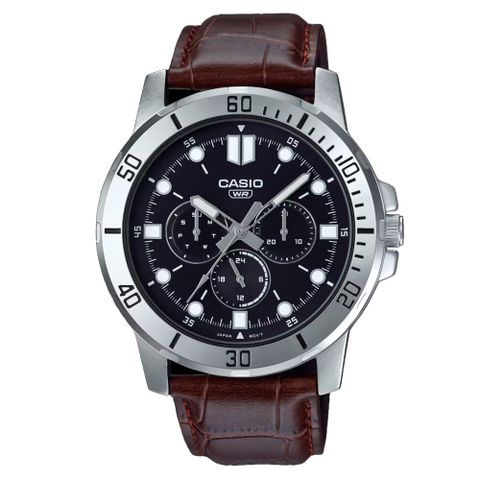 【CASIO 卡西歐 】紳士三眼皮格腕錶 MTP-VD300L-1E