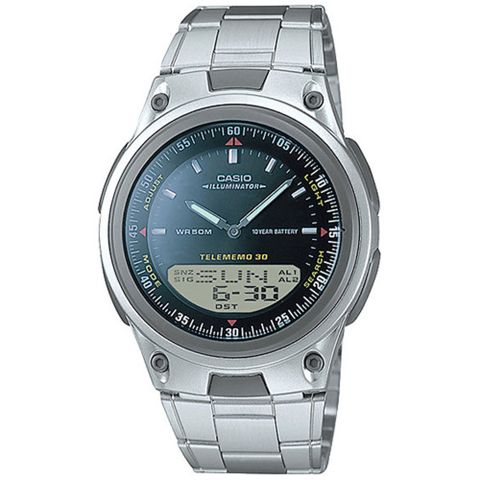 【CASIO 卡西歐】指針數字螢幕顯示雙顯錶(AW-80D-1AVDF)