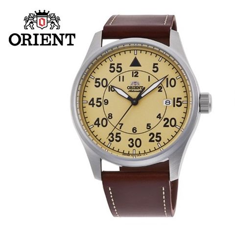 ORIENT 東方 錶 WATER RESISTANT 100m系列 飛行機械錶 皮帶款 黃色 RA-AC0H04Y