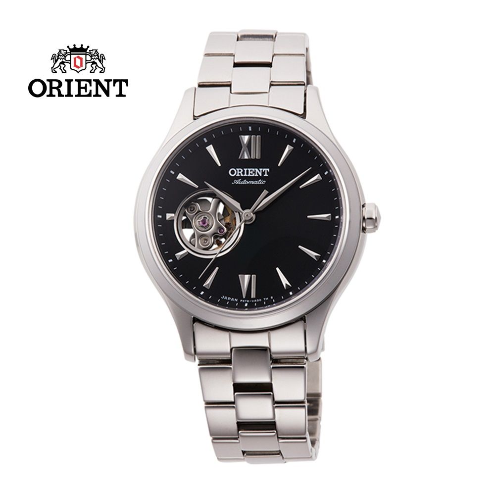 ORIENT 東方  錶 ELEGANT系列 優雅小鏤空機械錶 鋼帶款 黑色 RA-AG0021B - 36mm