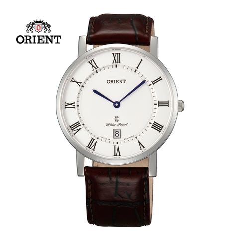 ORIENT 東方錶 SLIM系列 超薄簡約優雅藍寶石鏡面石英錶 皮帶款 FGW0100HW 白色 - 38mm