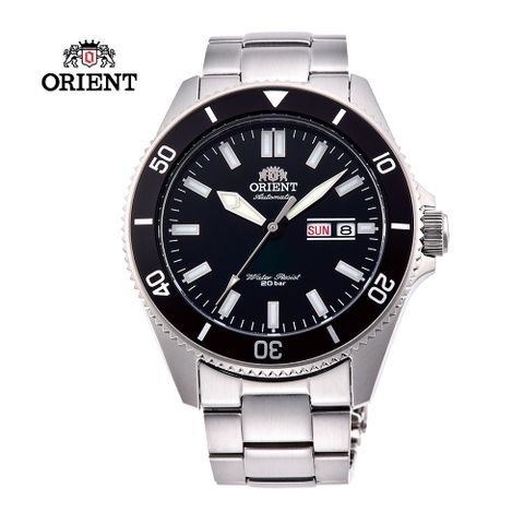 ORIENT 東方 錶 WATER RESISTANT系列 200m 潛水錶 鋼帶款 黑色 RA-AA0008B - 44mm