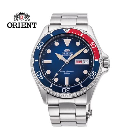 ORIENT 東方 錶 WATER RESISTANT系列 200m潛水錶 鋼帶款 漸層藍色 RA-AA0812L - 41.8 mm