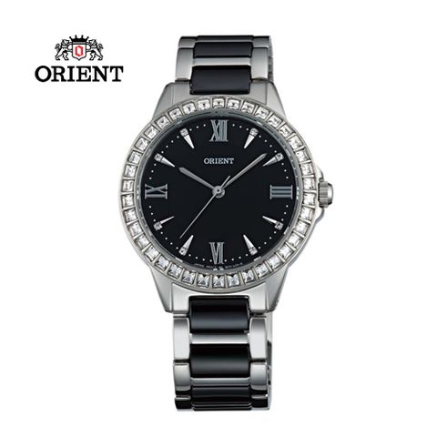 ORIENT 東方錶 DRESS系列 時尚晶鑽 石英錶 陶瓷鋼帶款 FQC11003B 黑色 - 34mm