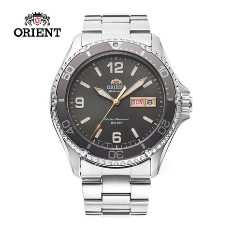 ORIENT 東方 錶 WATER RESISTANT系列 200m潛水錶 鋼帶款 灰黑色 RA-AA0819N - 41.8 mm