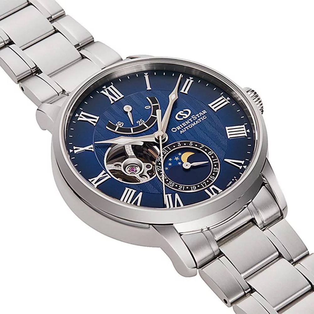ORIENT 東方 STAR 之星 Moon Phase 系列 月相 鏤空機械腕錶 女神節 禮物 推薦 41mm / RE-AY0103L