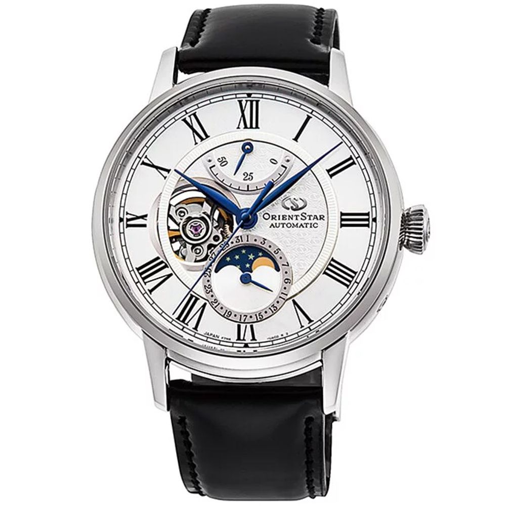 ORIENT 東方 STAR 之星 Moon Phase 系列 月相 鏤空機械腕錶 女神節 禮物 推薦 41mm / RE-AY0106S