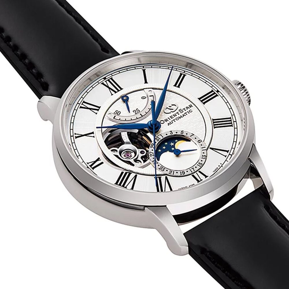 ORIENT 東方 STAR 之星 Moon Phase 系列 月相 鏤空機械腕錶 女神節 禮物 推薦 41mm / RE-AY0106S
