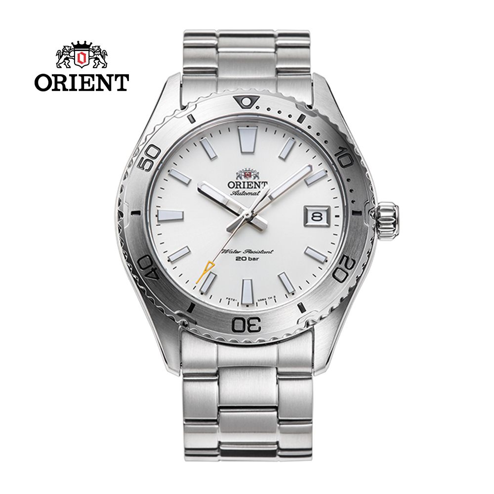 ORIENT 東方  錶 WATER RESISTANT系列 200m潛水風格腕錶 鋼帶款 白色 RA-AC0Q03S -39.9mm