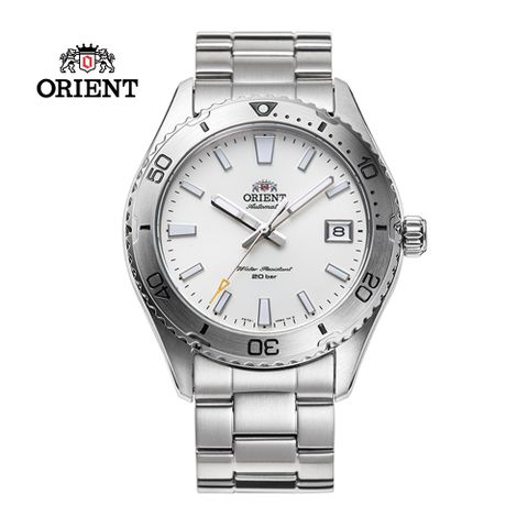 ORIENT 東方錶 WATER RESISTANT系列 200m潛水風格腕錶 鋼帶款 白色 RA-AC0Q03S -39.9mm