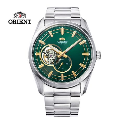 ORIENT 東方錶 SEMI-SKELETON系列 藍寶石鏤空機械錶 鋼帶款 綠色-40.8mm RA-AR0008E