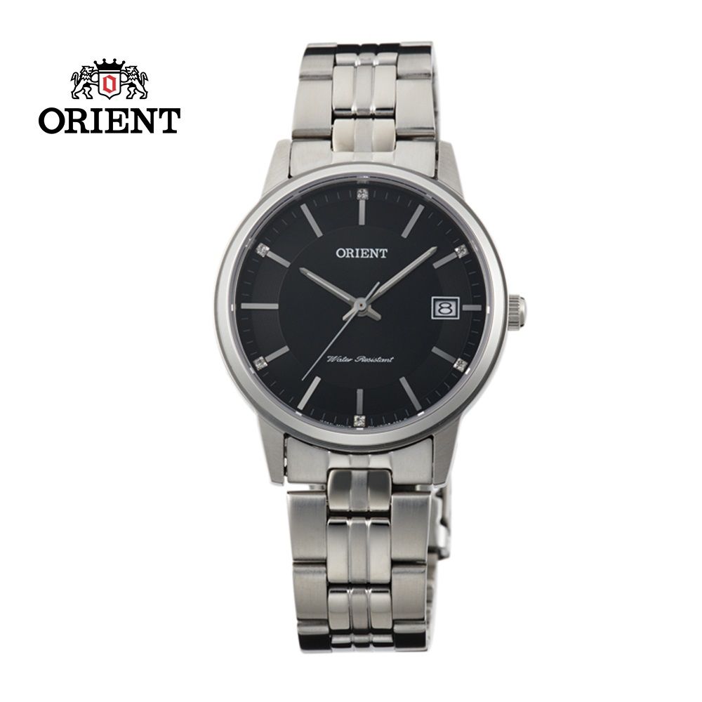 ORIENT 東方  錶 SLIM系列 優雅數字藍寶石鏡面石英錶 女生鋼帶款 FUNG7003B 黑色 - 32mm