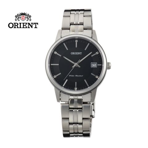 ORIENT 東方 錶 SLIM系列 優雅數字藍寶石鏡面石英錶 女生鋼帶款 FUNG7003B 黑色 - 32mm