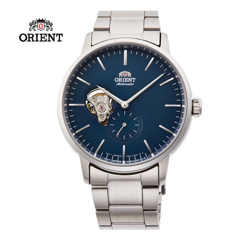 ORIENT 東方 錶 SEMI-SKELETON系列 鏤空機械錶 鋼帶款 藍色-40.0mm RA-AR0101L