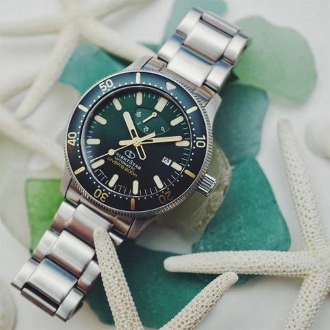 時尚品牌▼原廠公司貨ORIENT 東方錶 東方之星 Divers 200米潛水機械錶 套錶-銀x綠 RE-AU0307E