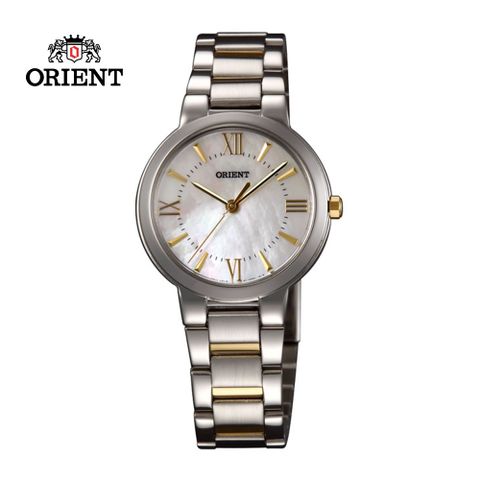 ORIENT 東方錶 DRESS系列 高雅珍珠時尚石英腕錶 鋼帶款 FQC0N003W 金色 - 30mm