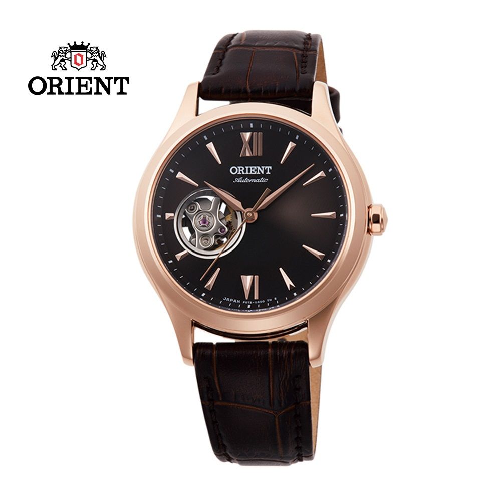 ORIENT 東方  錶 ELEGANT系列 優雅小鏤空機械錶 皮帶款 RA-AG0023Y 玫瑰金 - 36mm
