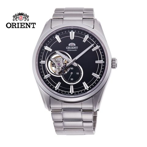 ORIENT 東方錶 SEMI-SKELETON系列 藍寶石鏤空機械錶 鋼帶款 黑色-40.8mm RA-AR0002B