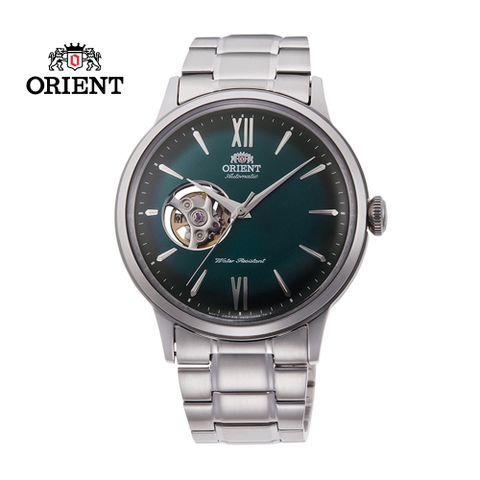 ORIENT 東方錶 SEMI-SKELETON系列 鏤空機械錶 鋼帶款 RA-AG0026E 綠色 - 40.5mm