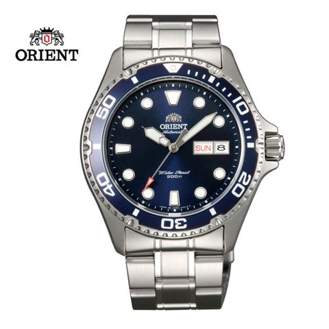 ORIENT 東方 錶 WATER RESISTANT系列 200m潛水機械錶 鋼帶款 藍色 FAA02005D - 41.5 mm